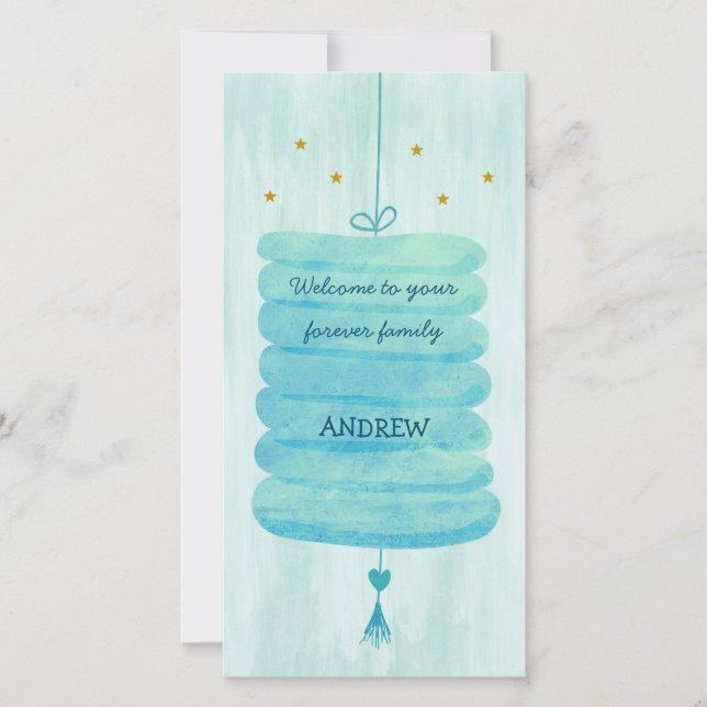 Adoption Card Blue - A Forever Family Lampion (Front)