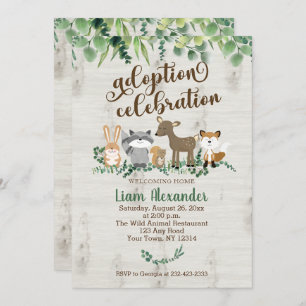 Adoption Celebration Shower Woodland Animals Invitation