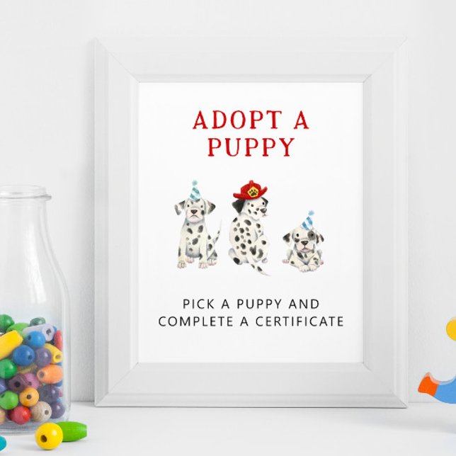 Adoption Center | Boy Firefighter Party Sign (Creator Uploaded)