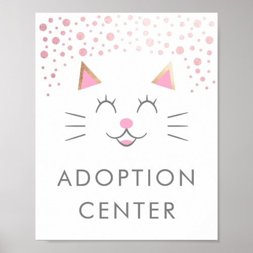 Adoption Center  Kitty Cat Birthday Party Poster