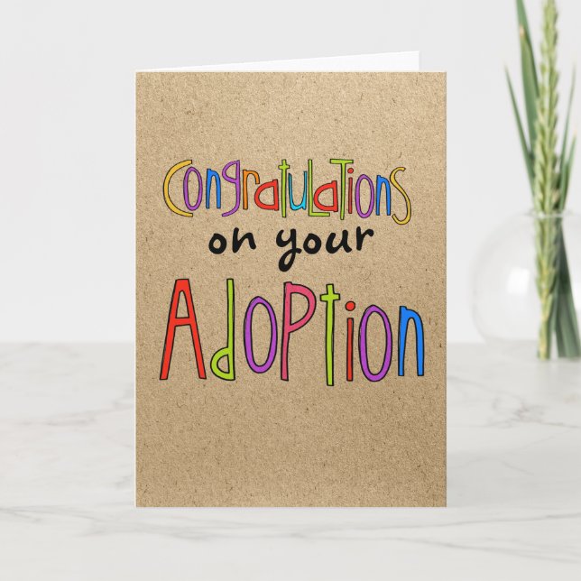 Adoption congratulations greetings card (Front)