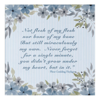Adoption Creed Poem Blue Floral   Acrylic Print
