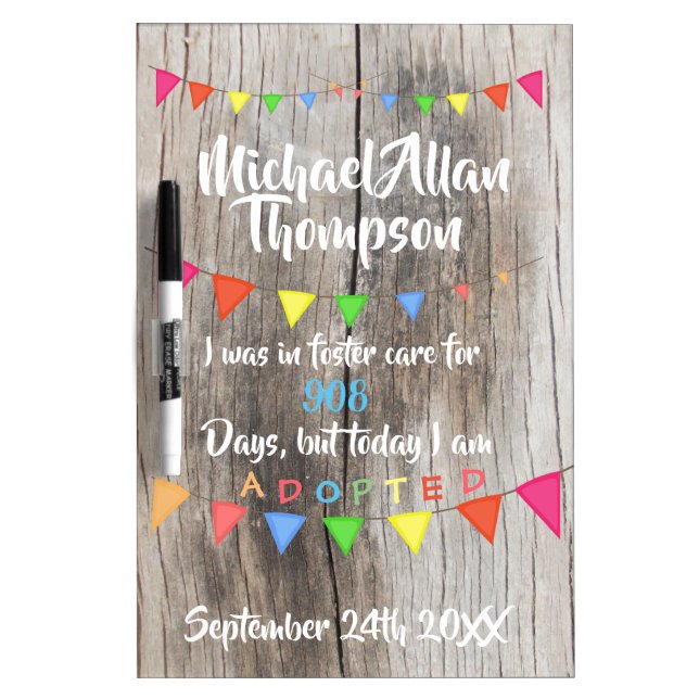 Adoption Day Sign to Hold - Foster Care - Adopt Dry-Erase Board (Front)
