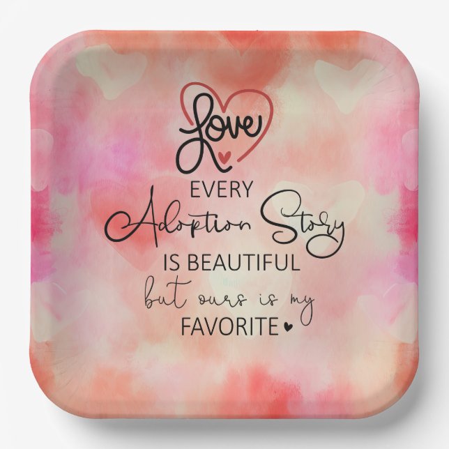 Adoption Foster Child family welcome party  Paper Plates (Front)