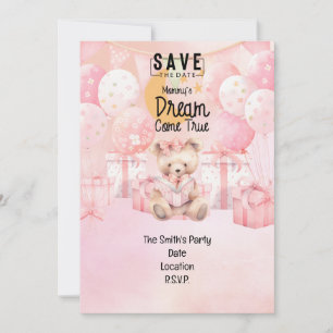Adoption Foster Child Girl pink theme party Invitation