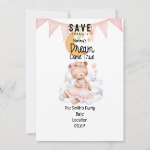 Adoption Foster Child Girl pink theme party Invitation