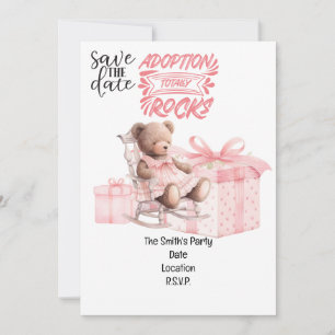 Adoption Foster Child  Girl pink theme party  Invitation