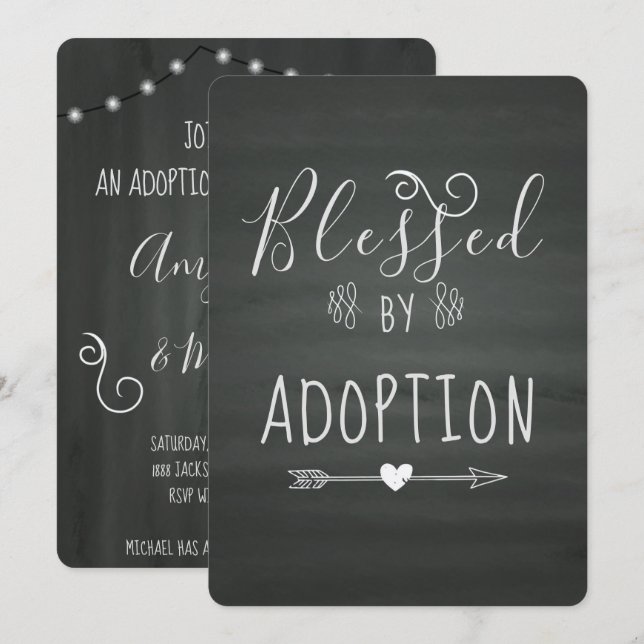Adoption From Foster Care Announcment- Party Invitation (Front/Back)