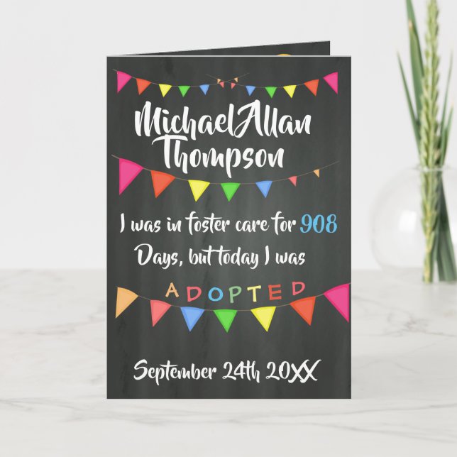Adoption From Foster Care Announcment- Party Invitation (Front)