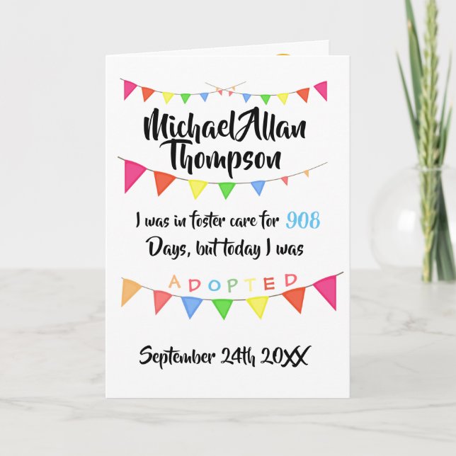 Adoption From Foster Care Announcment- Party Invitation (Front)