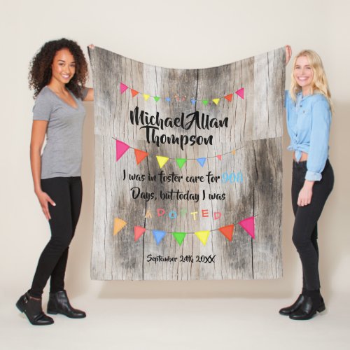 Adoption From Foster Care Custom Fleece Blanket