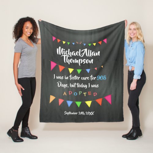 Adoption From Foster Care Custom Fleece Blanket