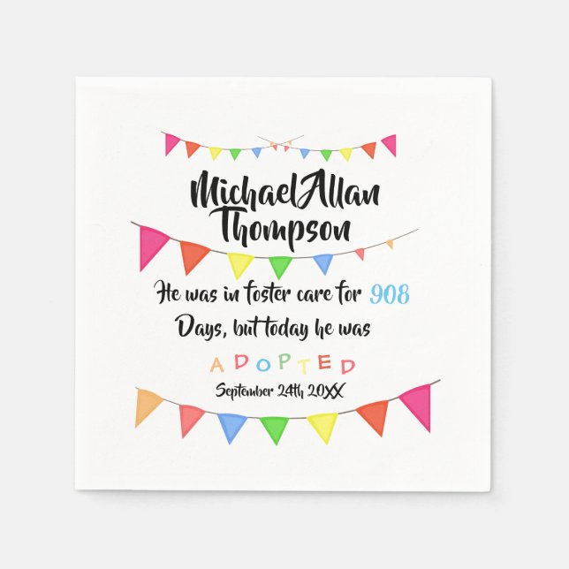 Adoption From Foster Care Party Napkins (Front)
