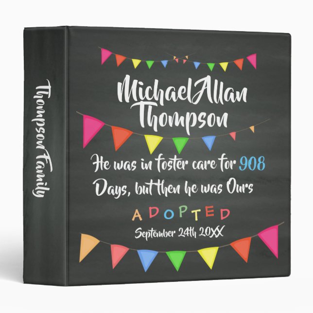 Adoption From Foster Care Photo Album Life Book Binder (Front/Spine)