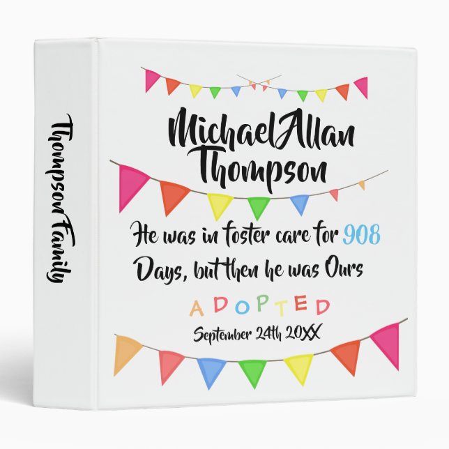 Adoption From Foster Care Photo Album Life Book Binder (Front/Spine)