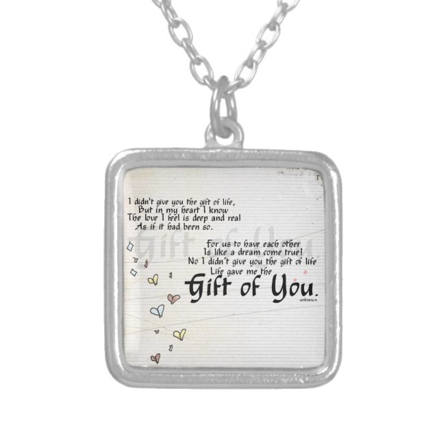 adoption gifts silver plated necklace (Front)