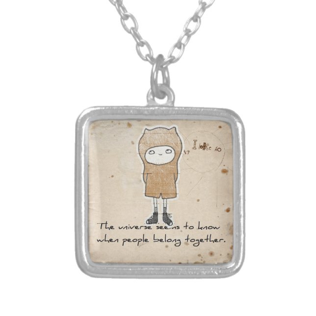 adoption gifts silver plated necklace (Front)