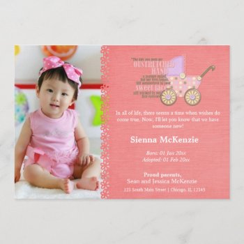 Adoption Girl Announcement by graphicdesign at Zazzle
