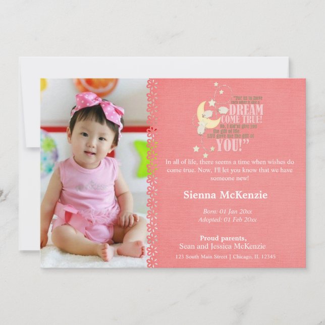 Adoption Girl Announcement (Front)