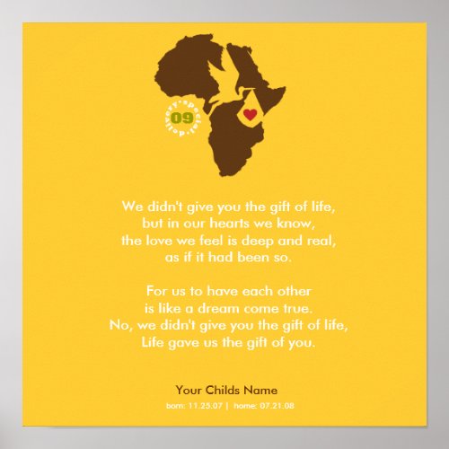 Adoption Gotcha Day _ Commemorative Poem Poster