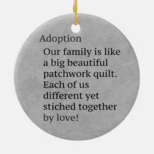 Adoption is a Patchwork Ceramic Ornament