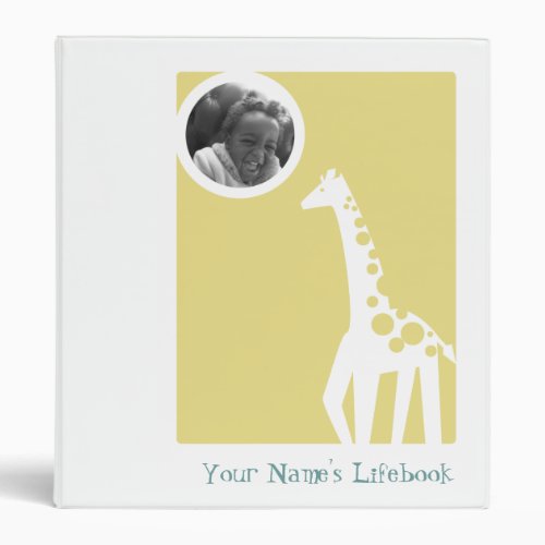 Adoption Life Book Giraffe 3 Ring Binder