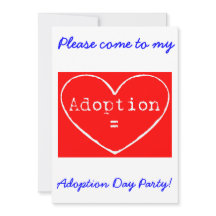 Adoption = Love White Adoption Day Party Invite