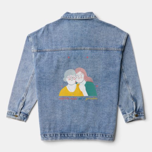 adoption made me a grandma grandparent day  denim jacket