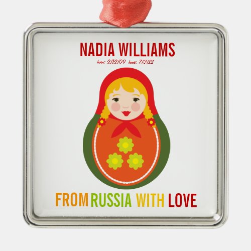 Adoption Ornament Russian Matryoshka Keepsake