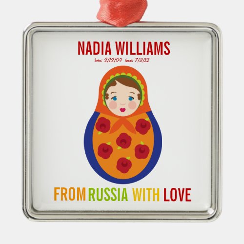 Adoption Ornament Russian Matryoshka Keepsake