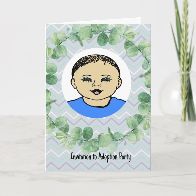 Adoption Party for Baby Boy Card (Front)