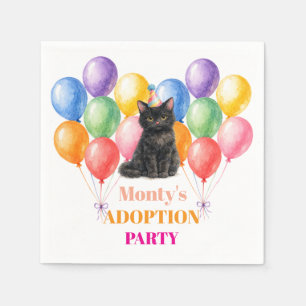 Adoption Party Gotcha day Black Cat Pet Napkins