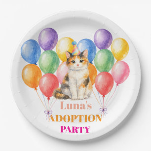 Adoption Party Gotcha day Calico Cat Pet Paper Plates