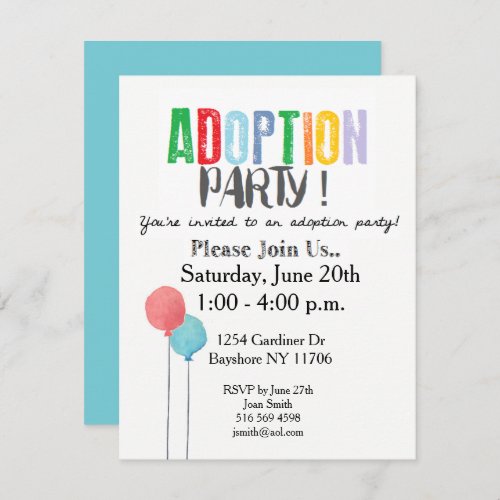 Adoption Party Invites