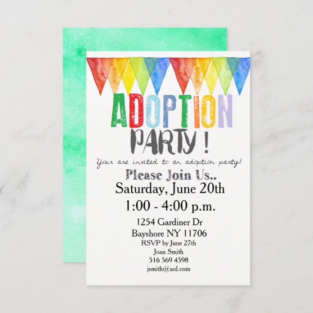 Adoption Party Invites (Front/Back)