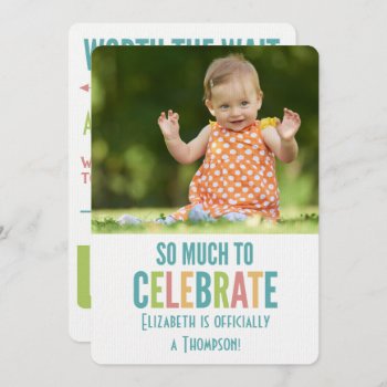 Adoption Party Modern Bright Colors Announcement by TheFosterMom at Zazzle
