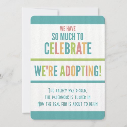 Adoption Party Modern Bright Colors Announcement