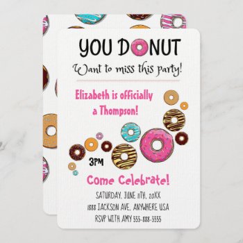 Adoption Party Modern Pink Donut Party Invitation by TheFosterMom at Zazzle
