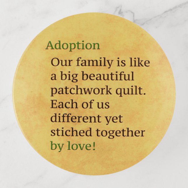 Adoption Patchwork of Love - Family Gift Trinket Tray (Front)