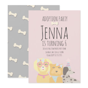 Adoption Pet Dog Puppy Birthday  Party Invitation
