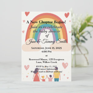 Adoption Rainbow Baby Shower Invitation