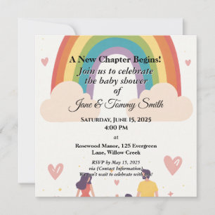 Adoption Rainbow Baby Shower Save The Date