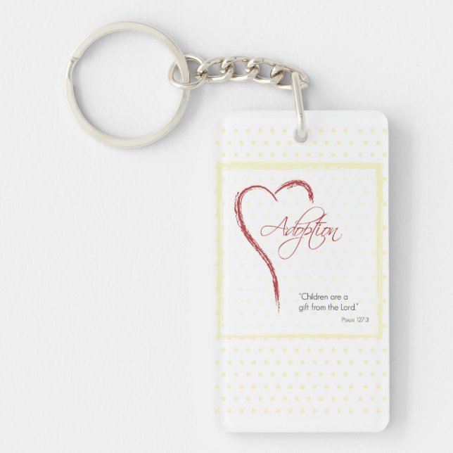 Adoption, Religious, Yellow Dots Keychain (Front)