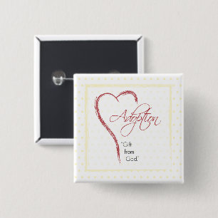Adoption, Religious, Yellow Dots with Red Heart Button