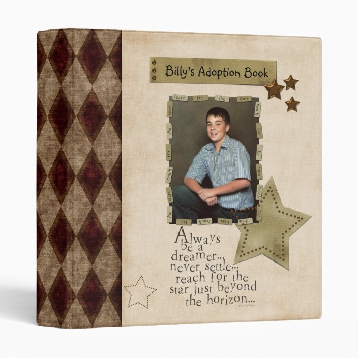 adoption scrapbook/ photo album. 3 ring binder