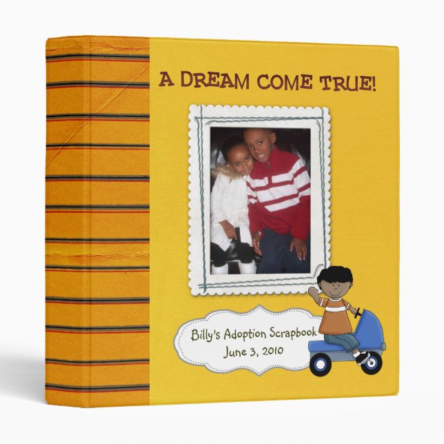 adoption scrapbook/ photo album. 3 ring binder (Front/Spine)