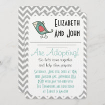 Adoption Shower Modern Blue Bird Modern Invite