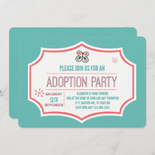 Adoption Shower Modern Pink & Blue Butterfly Invitation