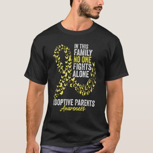 Adoptive Parents Awareness Month Butterflies Yello T_Shirt
