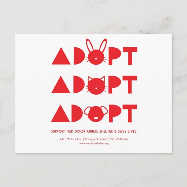 AdoptRedDoor.jpg Postcard (Front)